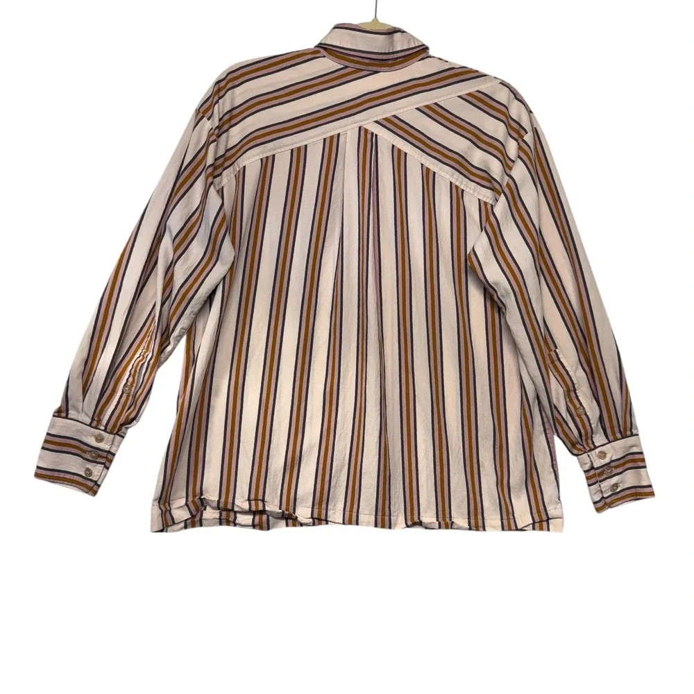 ba&sh Lady Shirt Size 1 Multicolor Striped Button Down Long Sleeve Blouse